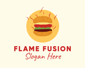 Hot Burger Sandwich logo design