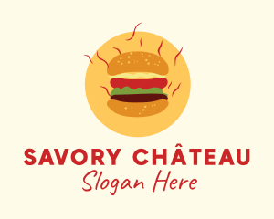 Hot Burger Sandwich logo design