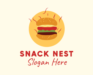 Hot Burger Sandwich logo design