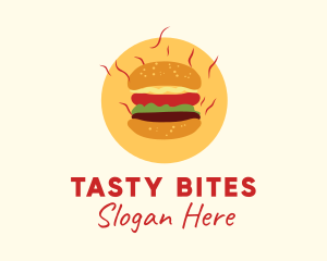 Hot Burger Sandwich logo design