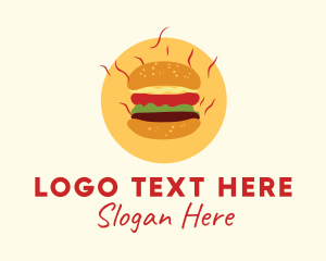Hot - Hot Burger Sandwich logo design