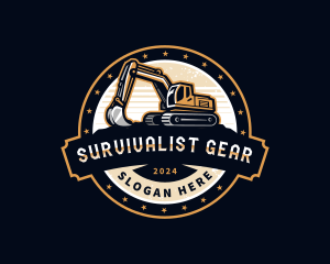 Construction Quarry Excavator  logo design