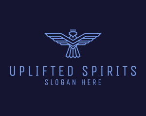 Geometric Eagle Wings logo design