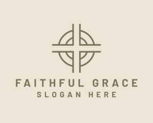 Religious Worship Cross logo design