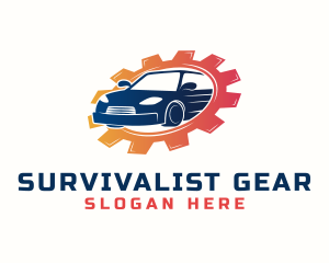 Cogwheel Gear Car logo design