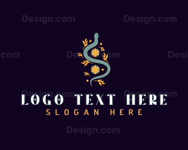 Ornament Snake Flower Logo