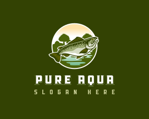 Trout Fish Seafood logo design