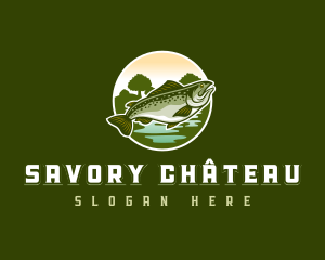 Trout Fish Seafood logo design