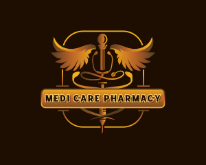 Caduceus Pharmacy Medicine logo design