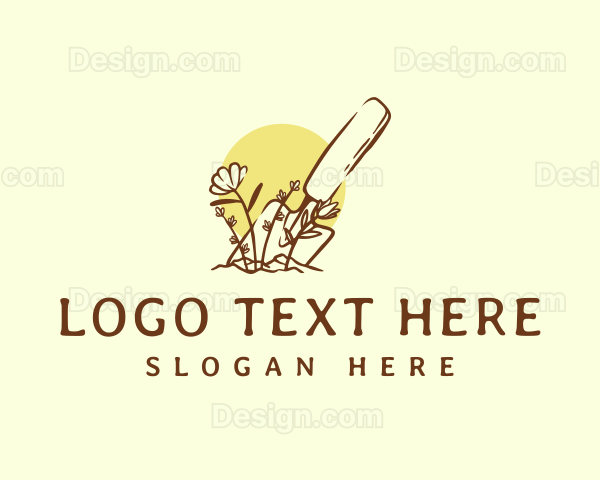 Flower Shovel Planting Logo