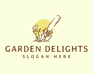 Flower Shovel Planting logo design