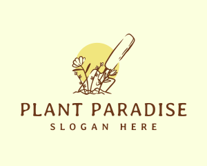 Flower Shovel Planting logo design