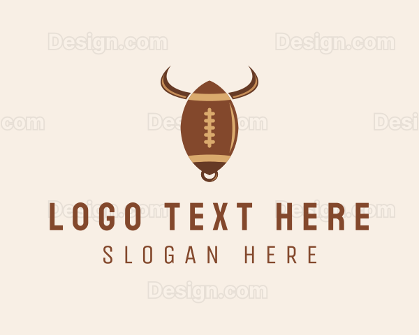 Football Bull Horns Logo