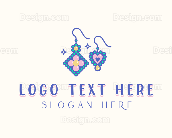 Earrings Beaded Accessory Logo