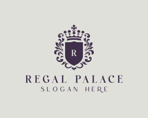 Regal Shield Crown Monarch logo design