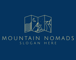 Mountain Camping Map  logo design