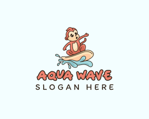 Monkey Water Surfing logo design