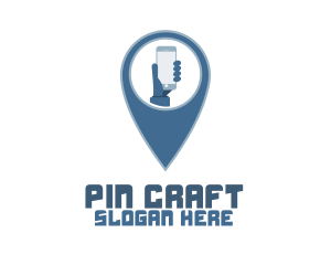 Smartphone Location Pin logo design