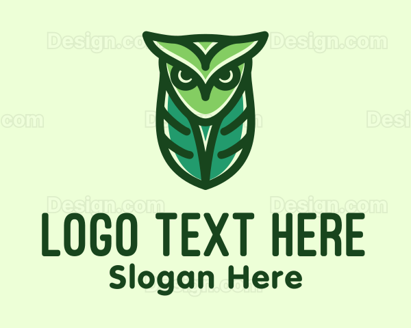 Green Owl Minimalist Logo