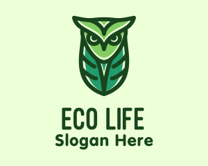 Green Owl Minimalist logo design