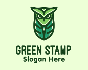 Green Owl Minimalist logo design