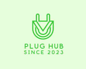 Electric Plug Letter V  logo