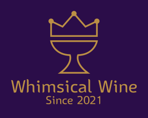 Crown Wine Glass  logo design