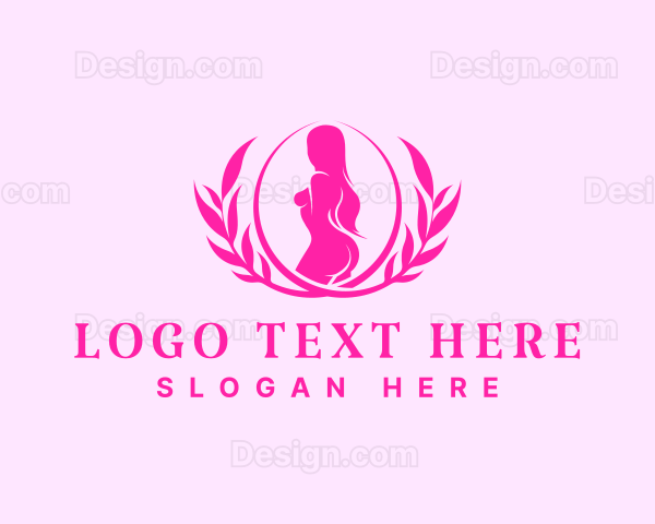 Sexy Feminine Woman Wreath Logo