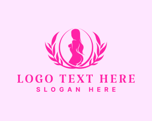 Sexy Feminine Woman Wreath logo