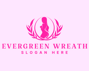 Sexy Feminine Woman Wreath logo design