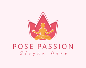 Lotus Flower Meditation logo design