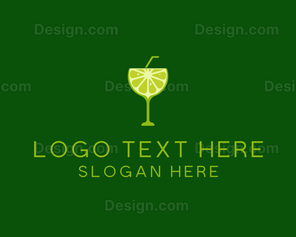 Cocktail Lime Slice Logo