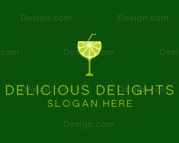 Cocktail Lime Slice Logo