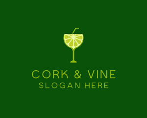 Cocktail Lime Slice logo design