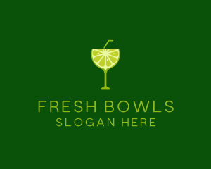 Cocktail Lime Slice logo design