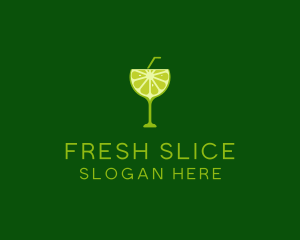 Cocktail Lime Slice logo design