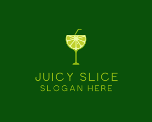 Cocktail Lime Slice logo design