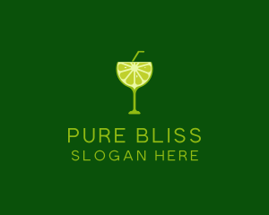 Cocktail Lime Slice logo design