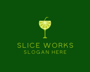 Cocktail Lime Slice logo design