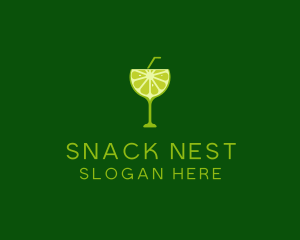 Cocktail Lime Slice logo design