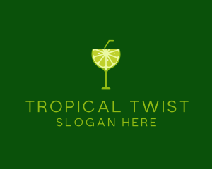 Cocktail Lime Slice logo design