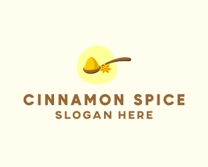 Turmeric Powder Spoon logo design