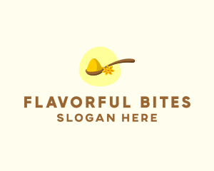 Turmeric Powder Spoon logo design