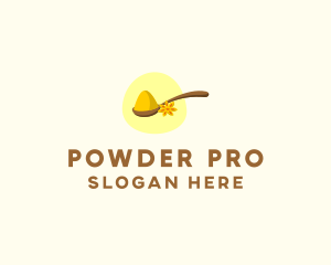 Turmeric Powder Spoon logo design