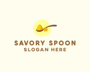 Turmeric Powder Spoon logo design