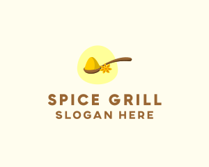 Turmeric Powder Spoon logo design