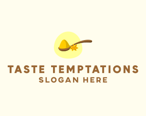 Turmeric Powder Spoon logo design