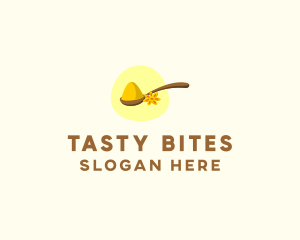 Turmeric Powder Spoon logo design