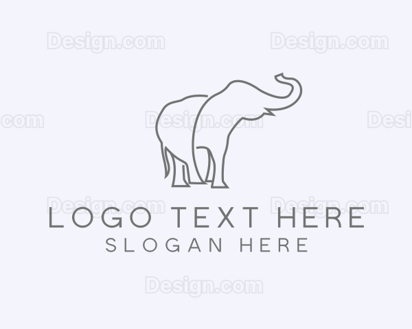 Gray Minimalist Elephant Logo