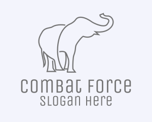 Gray Minimalist Elephant  Logo